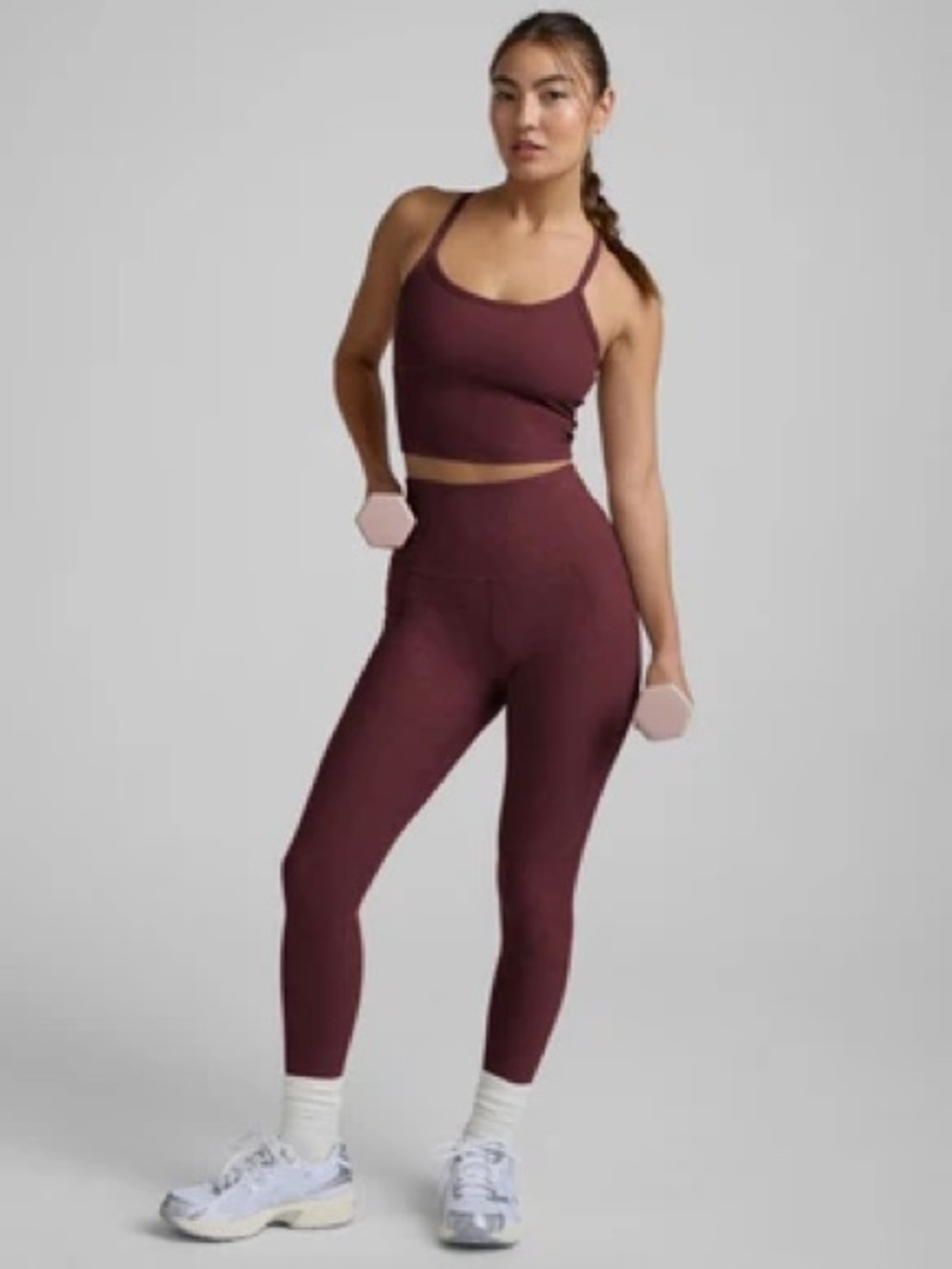 Complete Set! Beyond Yoga burgundy high waist leggings & top new with tags XXL